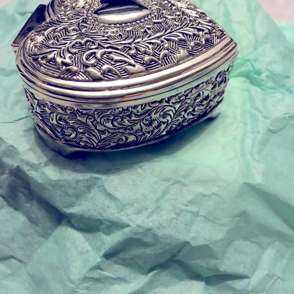 Jewelry Box - Silver Plated Heart ❤️ Design NEW - Picture 5 of 9